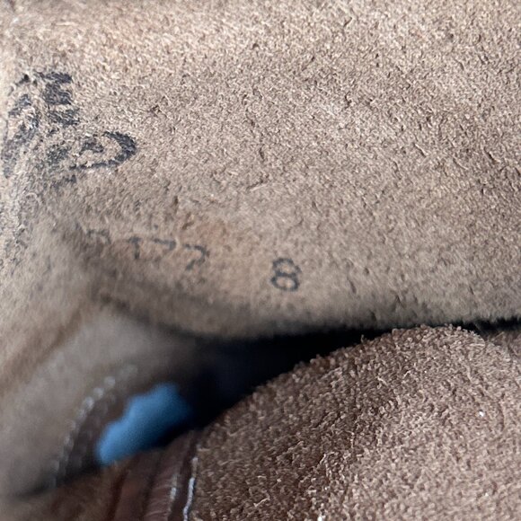 Sendra Knee High Boots Womens 8 Brown Leather Riding Moto Studded Biker Western - Picture 15 of 15